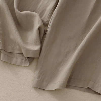Buddha Stones Summer Plain Color 7-8 Length Women's Wide Leg Cropped Pants With Pockets Zipper - image 13