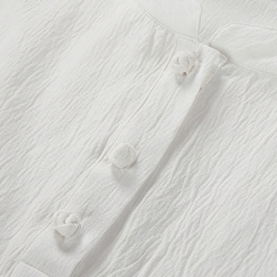 Buddha Stones Summer Tang Style Casual Mandarin Collar Embroidery Crane Men's Short Sleeve Shirts - image 7