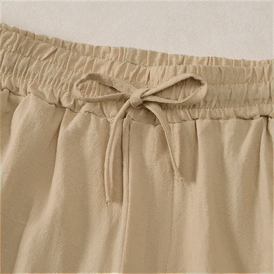 Buddha Stones Summer Casual Drawstring Solid Cotton Men's Shorts With Pockets - image 19