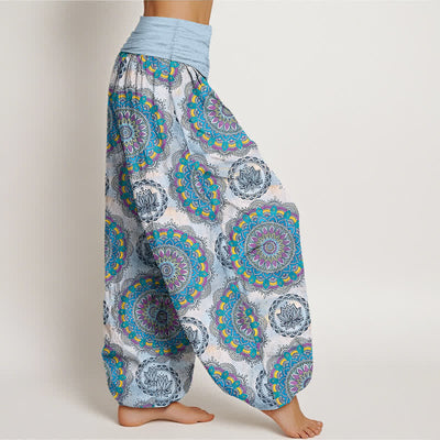 Buddha Stones Cotton Boho Mandala Pattern Women's Elastic Waist Harem Pants - image 6