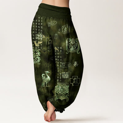 Buddha Stones Cotton Phoenix Cloud Pattern Women's Elastic Waist Harem Pants - image 7