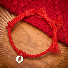 Buddha Stones 925 Sterling Silver Red String Protection Cat Round Hollow Design Charm Bracelet - Red(Wrist Circumference 14–17cm) - image 0