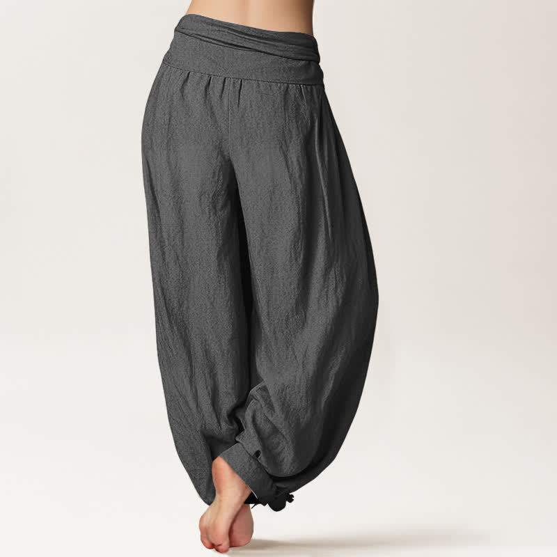Buddha Stones Pure Cotton Mandala Pattern Women's Elastic Waist Harem Pants - image 10