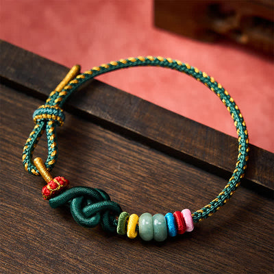 Buddha Stones Hand-Woven Chinese Knotting Luck Jade String Bracelet - image 15