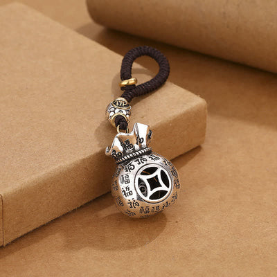 Buddha Stones Copper Fu Character Moneybag Blessing Keychains - image 3