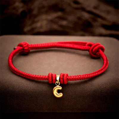 Buddha Stones Titanium Steel Letter Red String Faith Bracelet - image 16