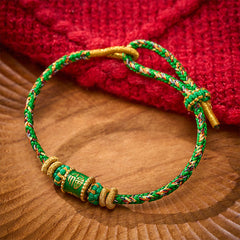 Buddha Stones Fu Character Green String Happiness Bracelet - Fu Character(Happiness ♥ Blessing) - image 0