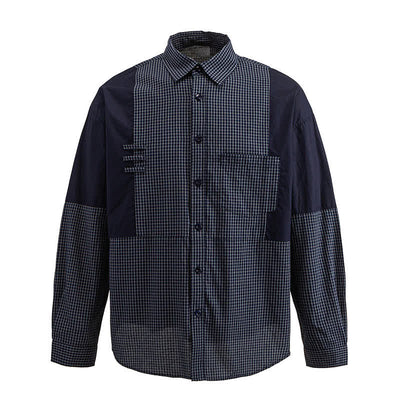 Buddha Stones Spring Fall Vintage Button-Up Plaid Men's Long Sleeve Shirts With Pocket - image 5