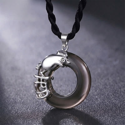 Buddha Stones Chinese Zodiac Peace Buckle Fortune Pendant Necklace - Rooster - image 15