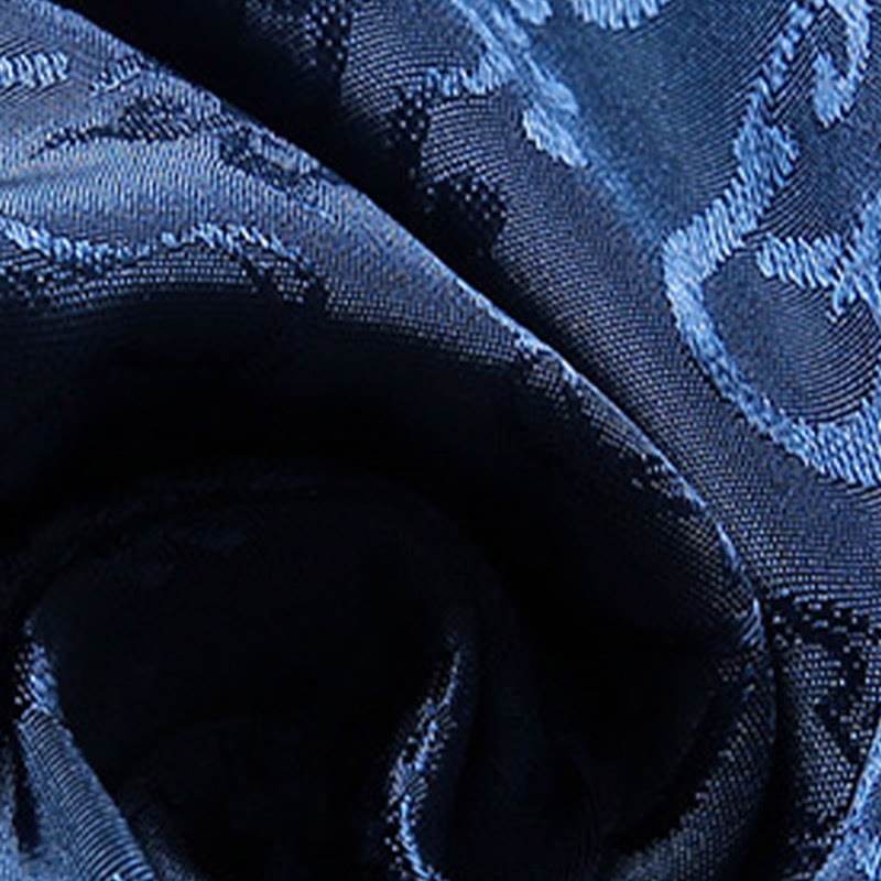 Buddha Stones 2Pcs Men's Tang Suit Koi Fish Pattern Frog-Button Long Sleeve Shirt Pants Set - image 15