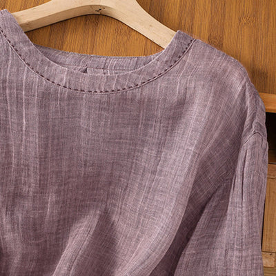 Buddha Stones Casual Summer Plain Crew Neck Women's Three Quarter Sleeve T-Shirt - image 12