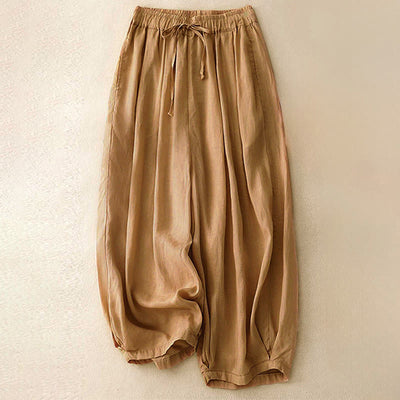 Buddha Stones Summer Elastic Waist Women's Capri Cropped Harem Pants With Pockets - Peru - US8-10，UK/AU12-14，EU40-42 (2XL) - image 22