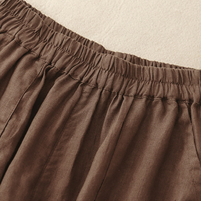 Buddha Stones Summer Casual Plain Women's Elasti Straight Shorts With Pockets - image 7