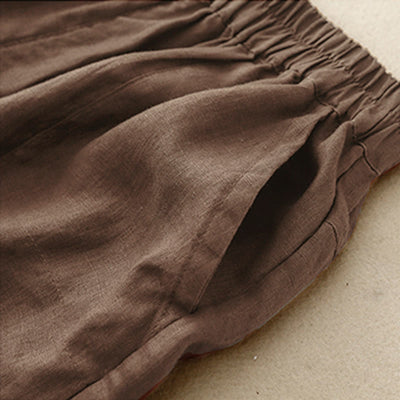 Buddha Stones Summer Casual Plain Women's Elasti Straight Shorts With Pockets - image 8