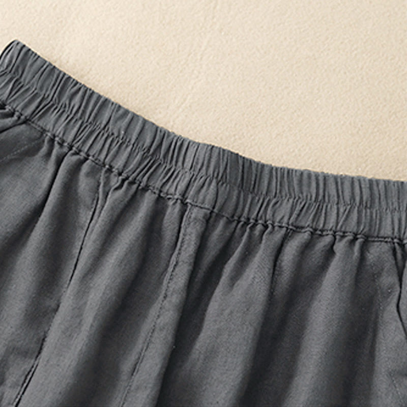 Buddha Stones Summer Casual Plain Women's Elasti Straight Shorts With Pockets - image 20