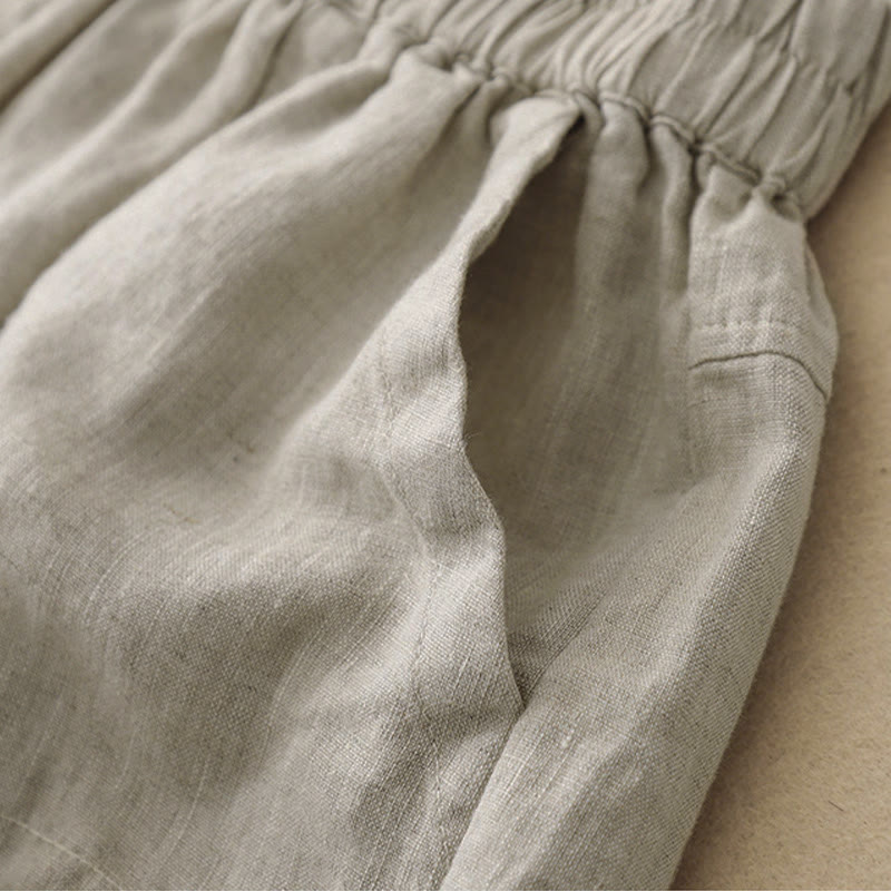 Buddha Stones Summer Casual Plain Women's Elasti Straight Shorts With Pockets - image 14