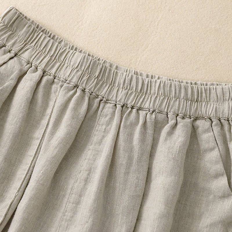 Buddha Stones Summer Casual Plain Women's Elasti Straight Shorts With Pockets - image 13