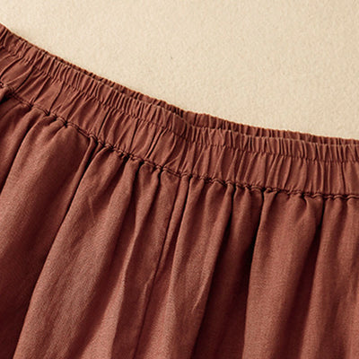 Buddha Stones Casual Plain Cropped Pants Women's Linen Harem Pants With Pockets - image 16