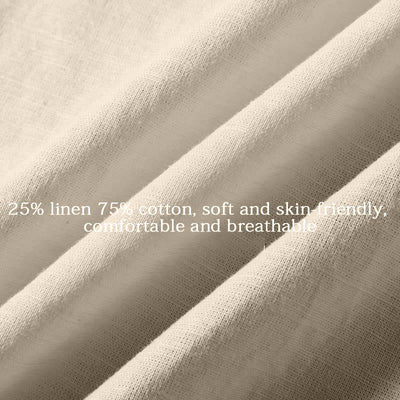 Buddha Stones Summer Men's Short Sleeve Button Down Cotton Linen Shirt - image 15