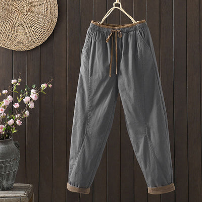 Buddha Stones Plain Women's Harem Thermal Pants With Pockets - DimGray - US8-10，UK/AU12-14，EU40-42 (2XL) - image 14