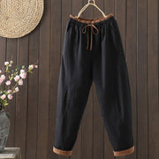 Foviel Plain Women's Harem Thermal Pants With Pockets