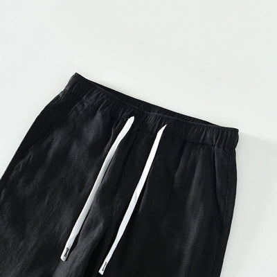 Buddha Stones Fall Solid Drawstring Elastic Waist Men's Linen Ankle-Length Pants With Pockets - image 6