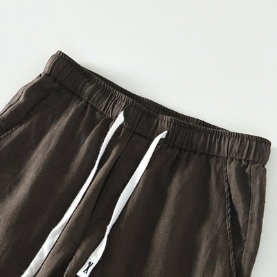 Buddha Stones Fall Solid Drawstring Elastic Waist Men's Linen Ankle-Length Pants With Pockets - image 13