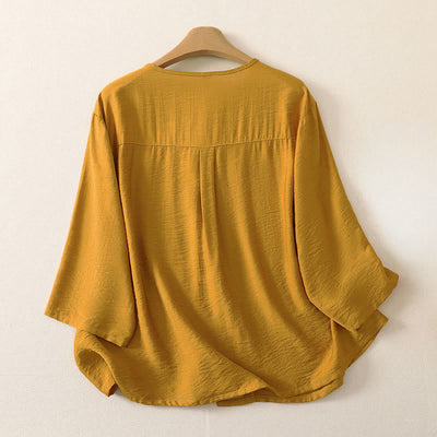Buddha Stones Summer Casual Minimalist Button-Up Solid Women's Long Sleeve Shirts - image 1
