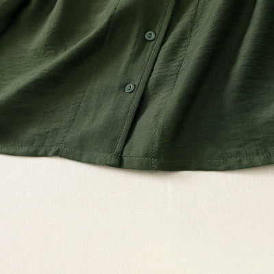 Buddha Stones Summer Casual Minimalist Button-Up Solid Women's Long Sleeve Shirts - image 15