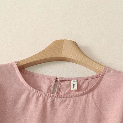 Buddha Stones Summer Casual Minimalist Solid Crew Neck Women's Long Sleeve Shirts - image 2