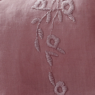 Buddha Stones Casual Women's Embroidered Flower V-neck Design Loose Half Sleeve Shirt - image 8
