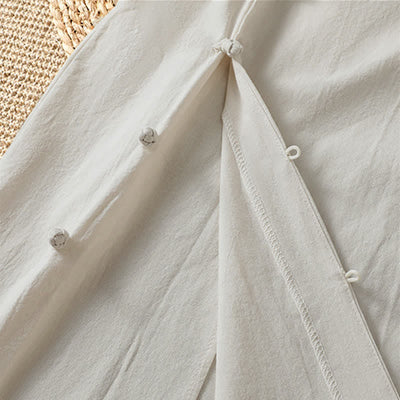 Buddha Stones Summer Casual Tang Style Frog Button Crew Neck Solid Women's Short Sleeve Shirts - image 11