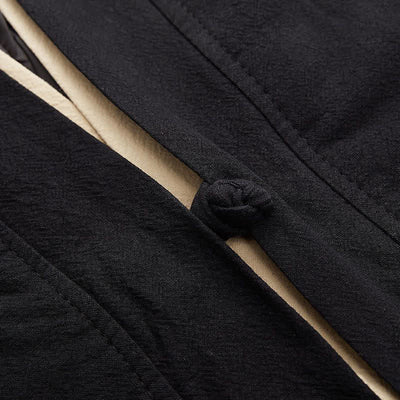 Buddha Stones Spring Summer Minimalist Casual Knot Button Solid Cotton Three-Quarter Sleeve Men's Kimono - image 5