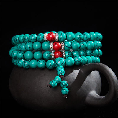 Buddha Stones Turquoise Inspired 108 Beads Multi Wrap Protection Mala - image 2