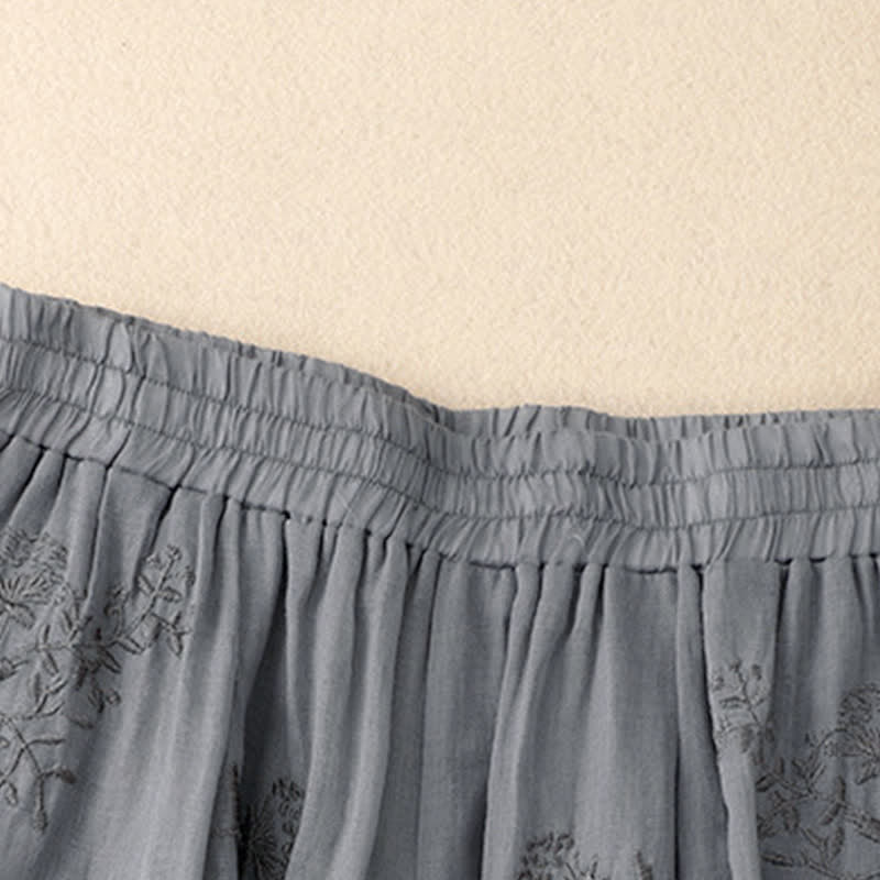 Buddha Stones Embroidered Pattern Women's Harem Pants With Pockets - image 1