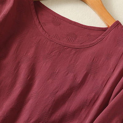 Buddha Stones Plain Crew Neck Design Women's Loose Short Sleeves T-Shirt - image 16
