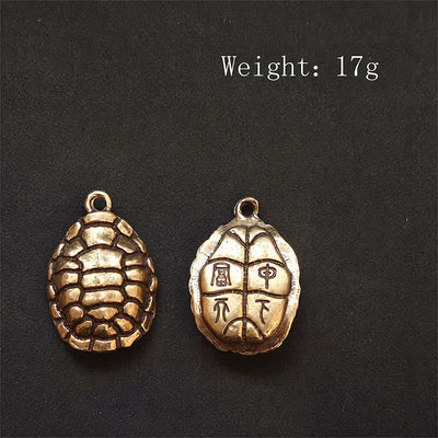 Buddha Stones Brass Turtle Pi Xiu Five Emperor Coins Protection Keychains - image 20
