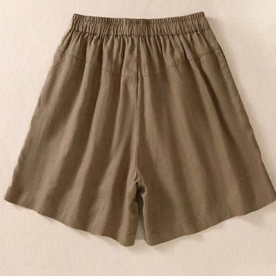 Buddha Stones Casual Floral Embroidery Pattern Drawstring Women's Shorts With Pockets - image 7