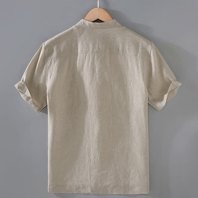 Buddha Stones Vintage Plain Tang Suit Chinese Frog-Button Men's Shirt With Pockets - image 1