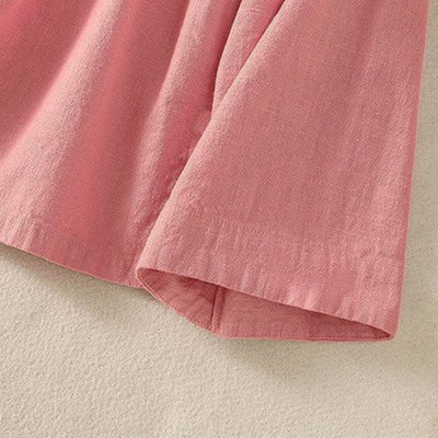 Buddha Stones Spring Summer Casual Tang Style V-Neck Drawstring Solid Women's Long Sleeve Shirts - image 12