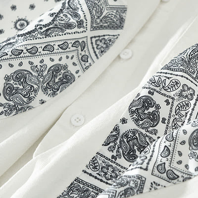 Buddha Stones Fall Casual Vintage Button-Up Paisley Cotton Men's Long Sleeve Shirts With Patch Pocket - image 12