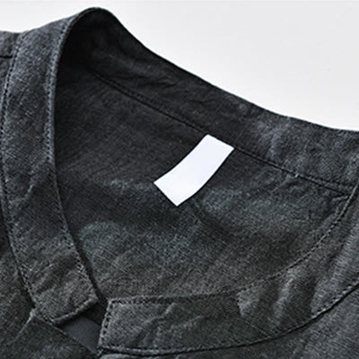 Buddha Stones Spring Summer Casual Minimalist Mandarin Collar Zipper Design Solid Men's Jacket With Pockets - image 13