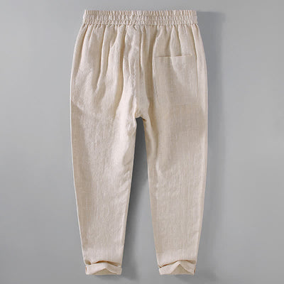 Buddha Stones Spring Summer Casual Drawstring Striped Cropped Pants Men's Tapered Pants With Pockets - image 3