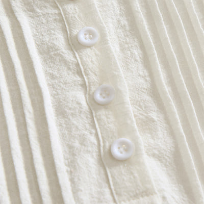 Buddha Stones Summer Casual Minimalist Button-Up Solid Cotton Women's Short Sleeve Shirts - image 28