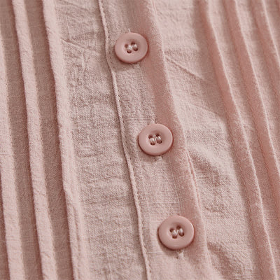 Buddha Stones Summer Casual Minimalist Button-Up Solid Cotton Women's Short Sleeve Shirts - image 12