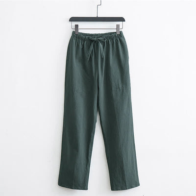 Buddha Stones Men's Solid Color Cotton Casual Drawstring Pants With Pockets - DarkGreen - US/UK/AU44，EU54 (4XL)  - image 10
