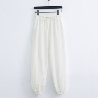 Buddha Stones Solid Color Cotton Casual Men's Harem Pants With Pockets - White - US/UK/AU44，EU54 (4XL) - image 4