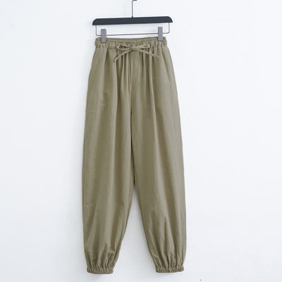 Buddha Stones Solid Color Cotton Casual Men's Harem Pants With Pockets - DarkKhaki - US/UK/AU44，EU54 (4XL) - image 6
