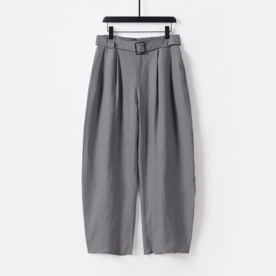 Buddha Stones Summer Zipper Elastic Waist Design Men's Cotton Linen Wide Leg Pants With Pockets - Gray - US/UK/AU56，EU66 (9XL) - image 10