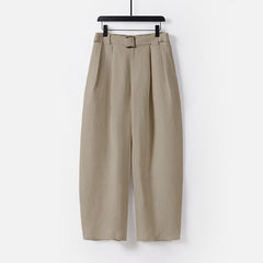 Buddha Stones Summer Zipper Elastic Waist Design Men's Cotton Linen Wide Leg Pants With Pockets - Tan - US/UK/AU56，EU66 (9XL) - image 0